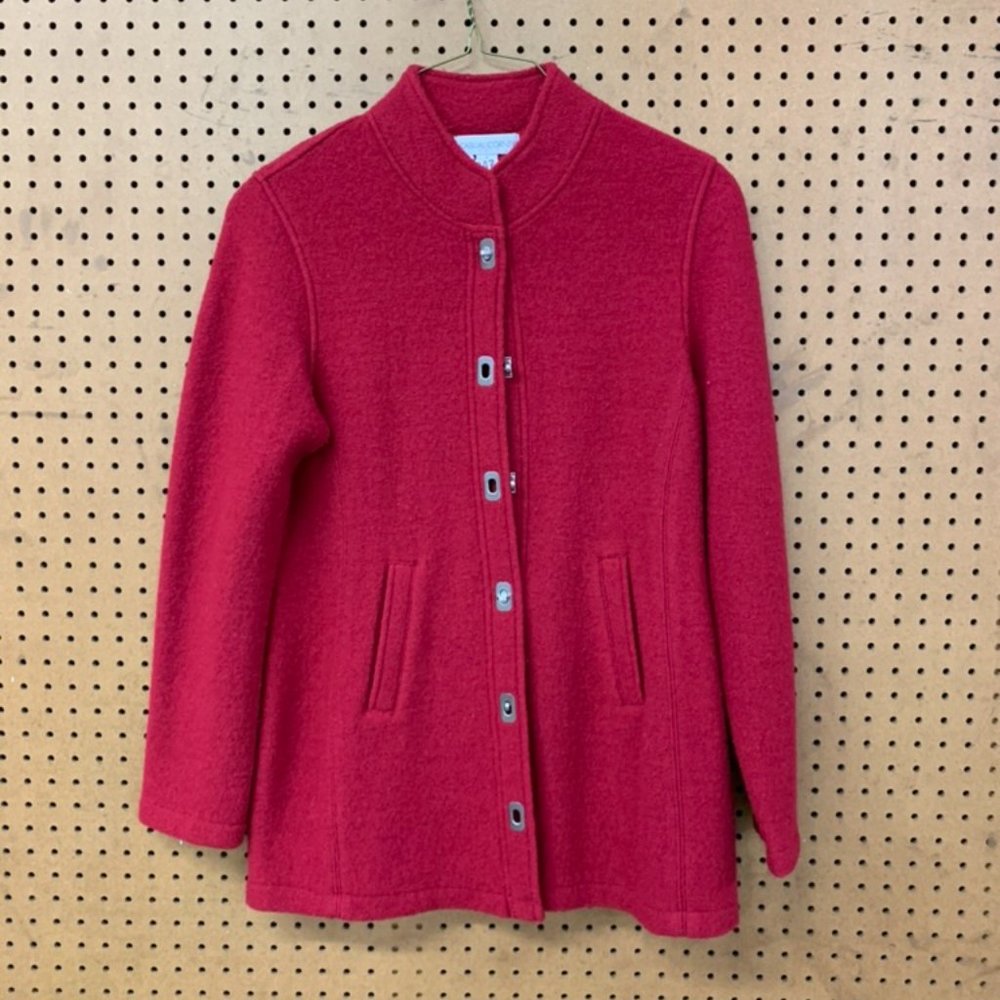 Casual Corner Sweater / Light Jacket ~ Red ~ Three-Quarter ~ Medium